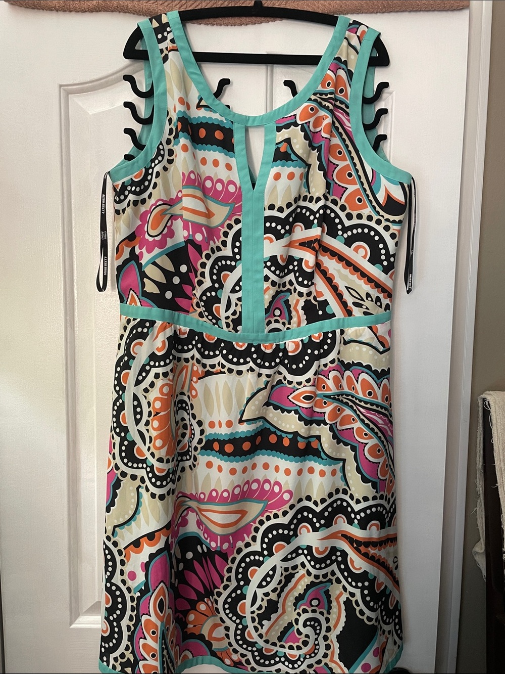 Miss Sixty Teal-Trim Multicolor Paisley Sundress